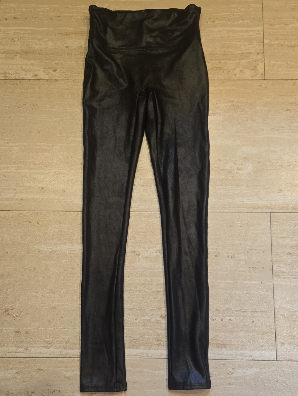 Spanx Black High-Waist Faux Leather Leggings